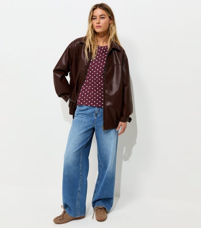 New Look Women's Red Cotton Spot Print Easy T-Shirt New Look - 3