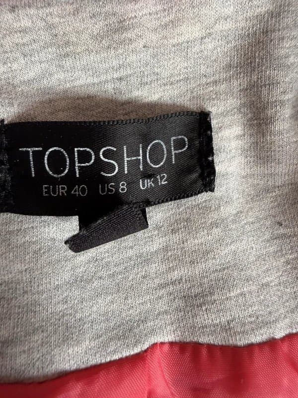 Topshop Topshop Grey Jersey Double-Breasted Blazer Missing button - Size 12. 264