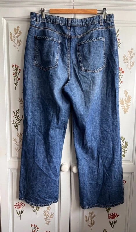 New Look Blue Adalae High Waisted Wide Leg Jeans Size 14