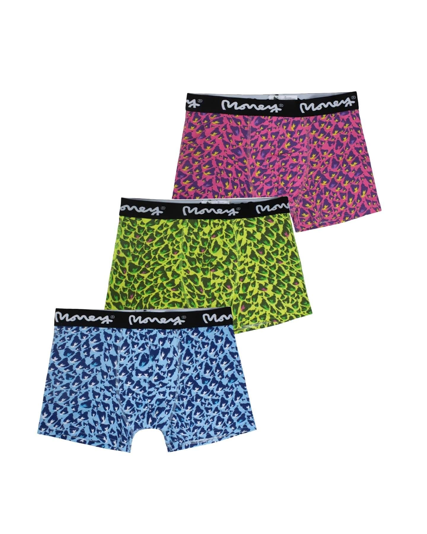 Money Money Men's Techno Cheetah Big Repeat Boxers 3pk