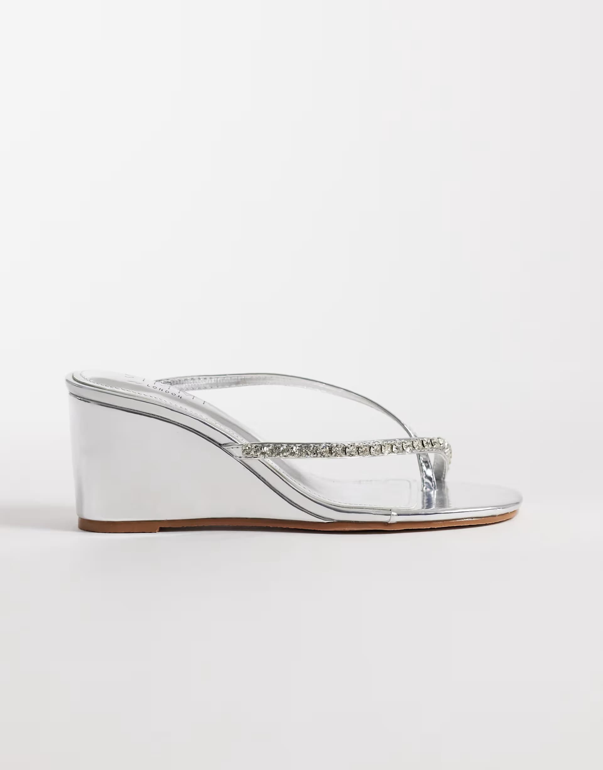 ASOS Simmi London Julie wedge sandals with embellishment in silver