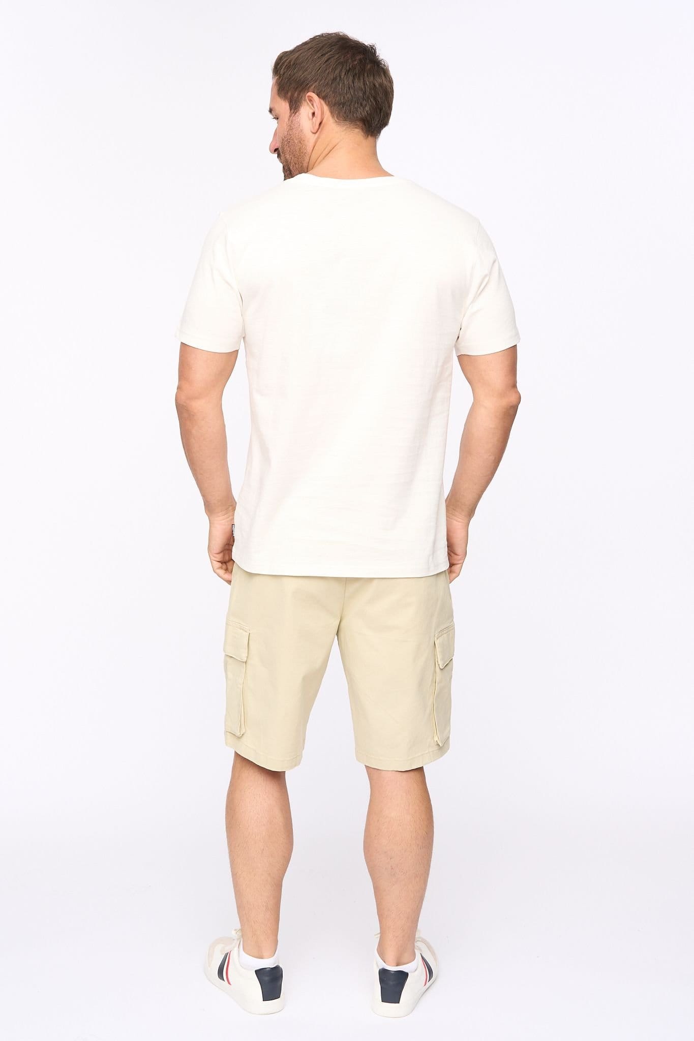Bewley&Ritch Bewley&Ritch Men's Sandico 100% Slub Cotton Graphic Crew Neck T-Shirt in Off-White - 4