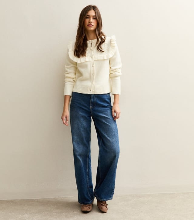 New Look Women's Cream Floral Yoke Cardigan New Look - 2