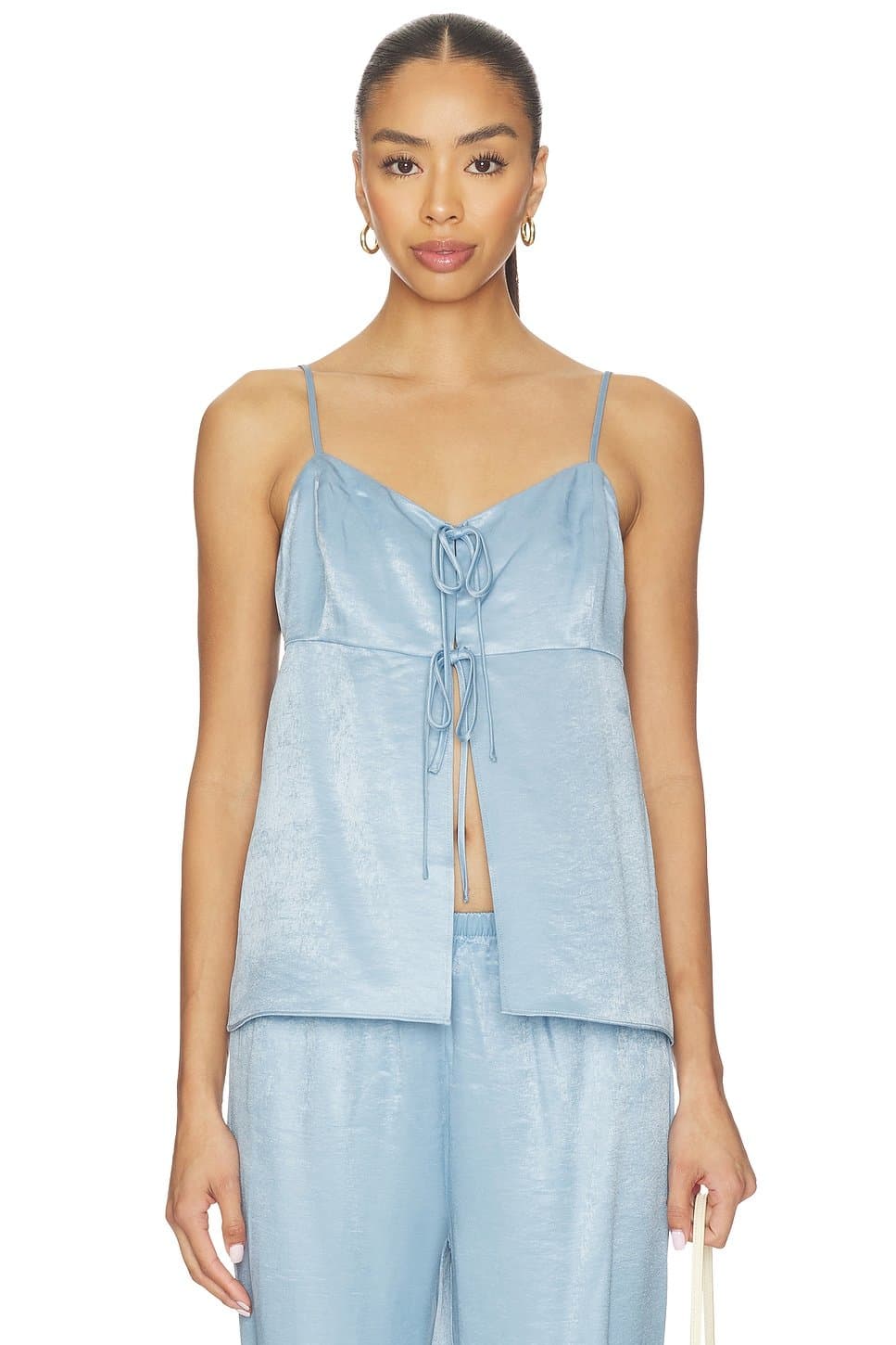 revolve Revolve Caroline Cami with Lace-up Detail in Sea Blue
