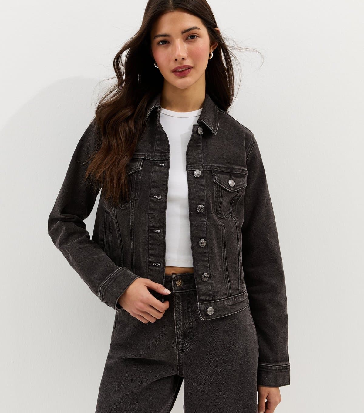 New Look Women's Black Wash Denim Jacket New Look