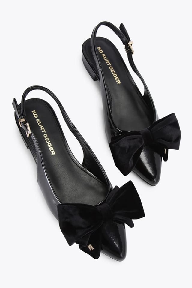 KG Kurt Geiger KG Kurt Geiger Women's 'Aura Bow Flat' Patent Sandals in Black - 2