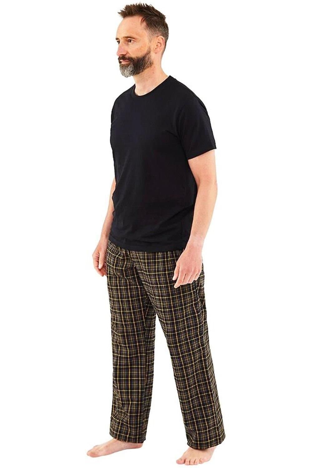 Just Essentials Just Essentials Men's Mens Check Long Pyjama Set in Black