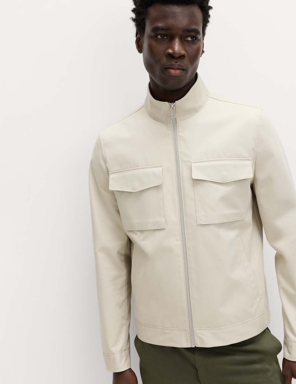 Marks & Spencer M&S Pure Cotton Harrington Jacket Stone