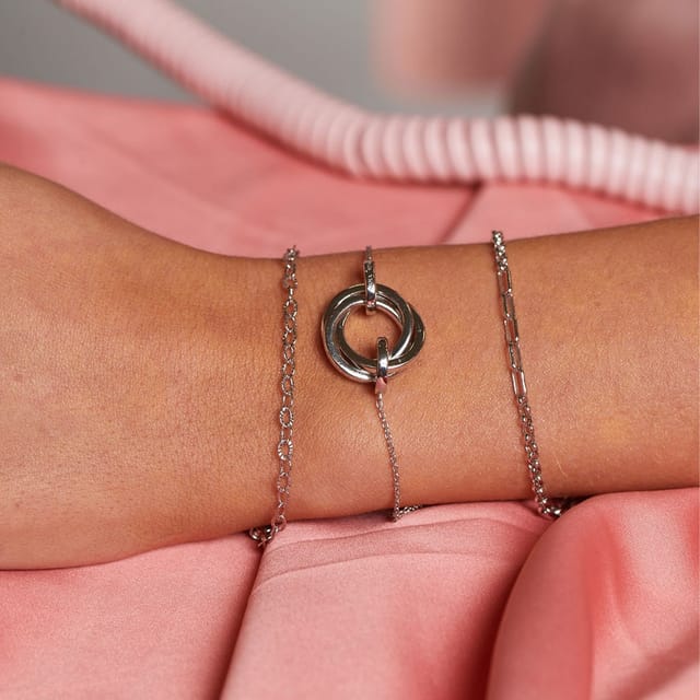 Hot Diamonds Hot Diamonds Women's Diamond Cut Oval Bracelet in Silver - 2