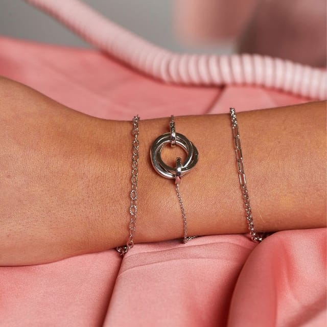Hot Diamonds Hot Diamonds Women's Diamond Cut Oval Bracelet in Silver - 3