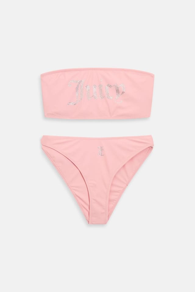 Juicy Couture Juicy Couture Women's Bandeau Bikini Set With Diamontes Pink - 2