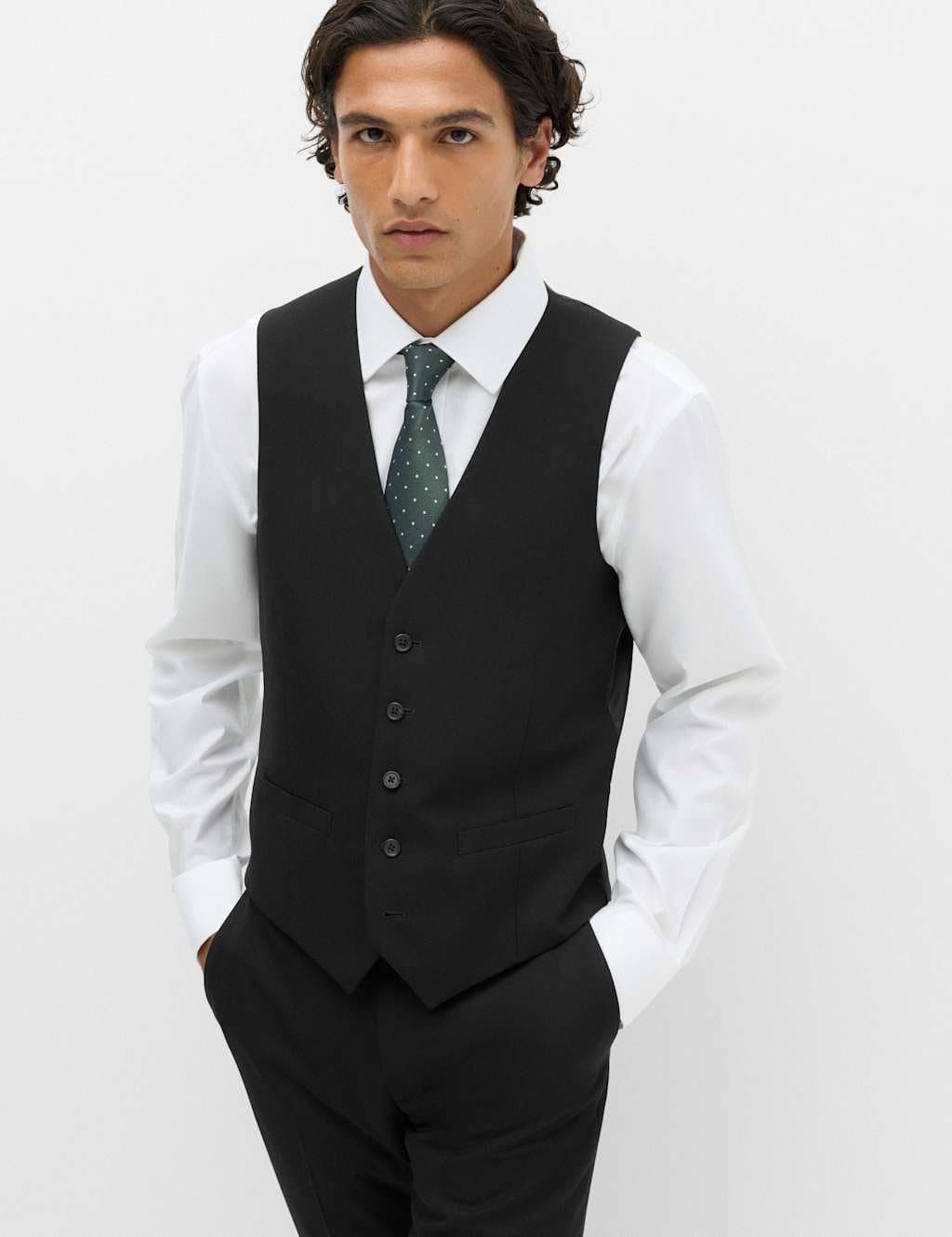 Marks & Spencer M&S Textured Waistcoat Black