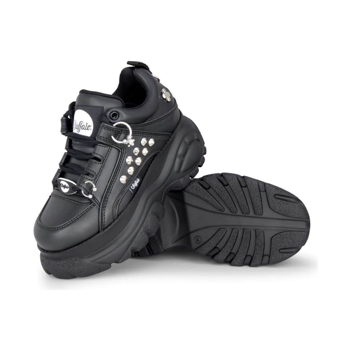 Buffalo Buffalo Women's 1339-14 Punk Platform Studded Vegan Nappa Lace-Up Sneakers in Black - 4