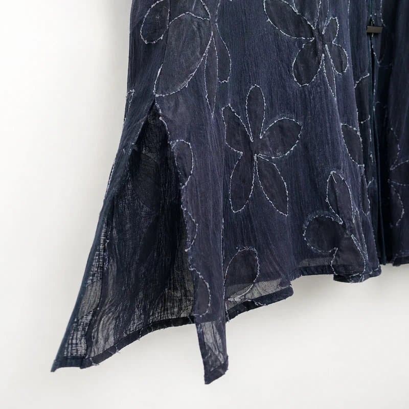 Sulu Kerstin Bernecker SULU Kerstin Bernecker Navy Linen Silk Short Sleeve Tunic Top Size 10