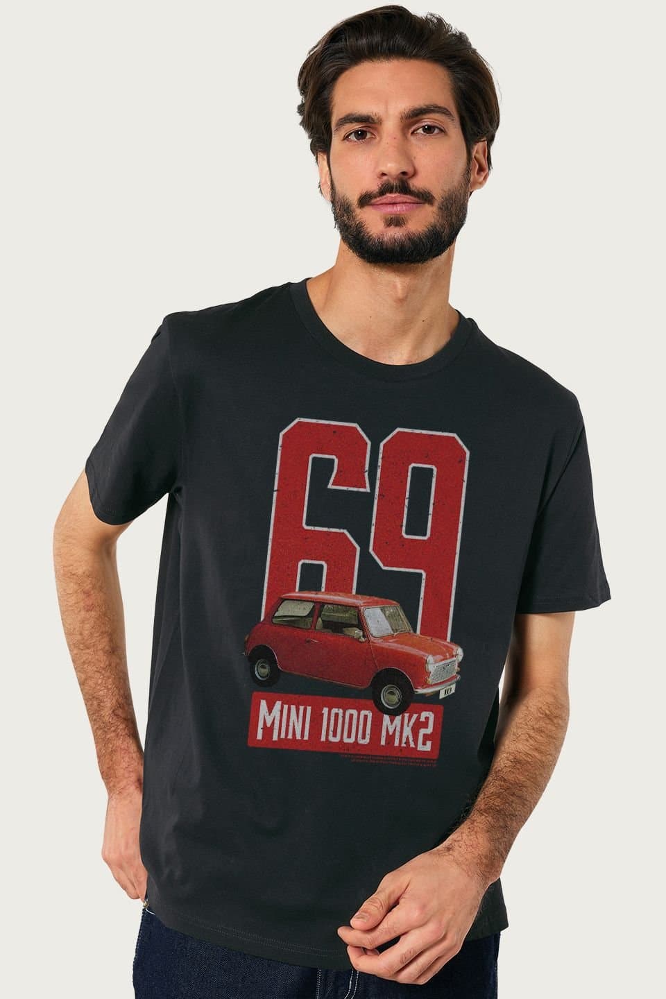 Austin Austin Men's Mini 1000 Mk2 1969 British Motor Heritage T-Shirt in Black