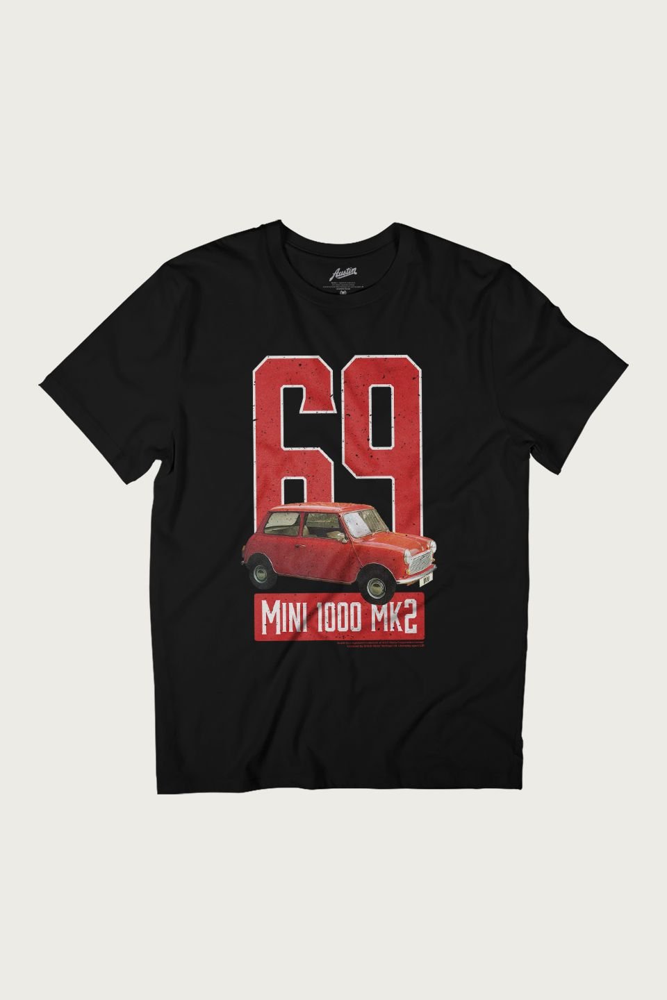 Austin Austin Men's Mini 1000 Mk2 1969 British Motor Heritage T-Shirt in Black - 2