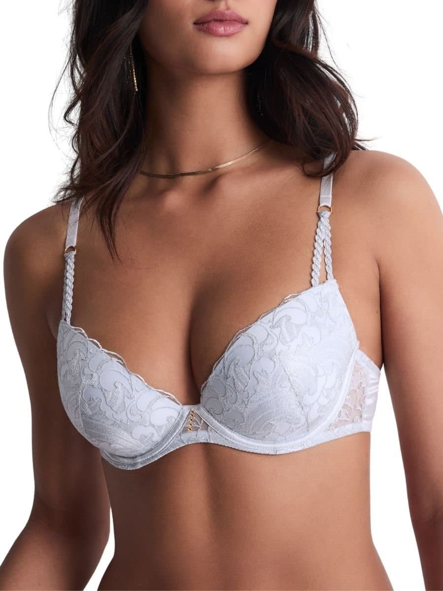 Aubade Aubade Women's Satin Memories Moulded Push-Up Bra in Blue