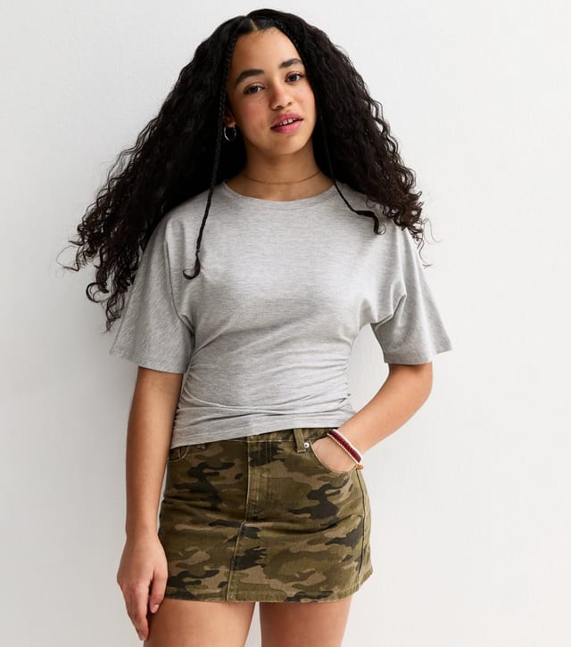 New Look Girls' Grey Ruched Waist T-Shirt New Look - 2