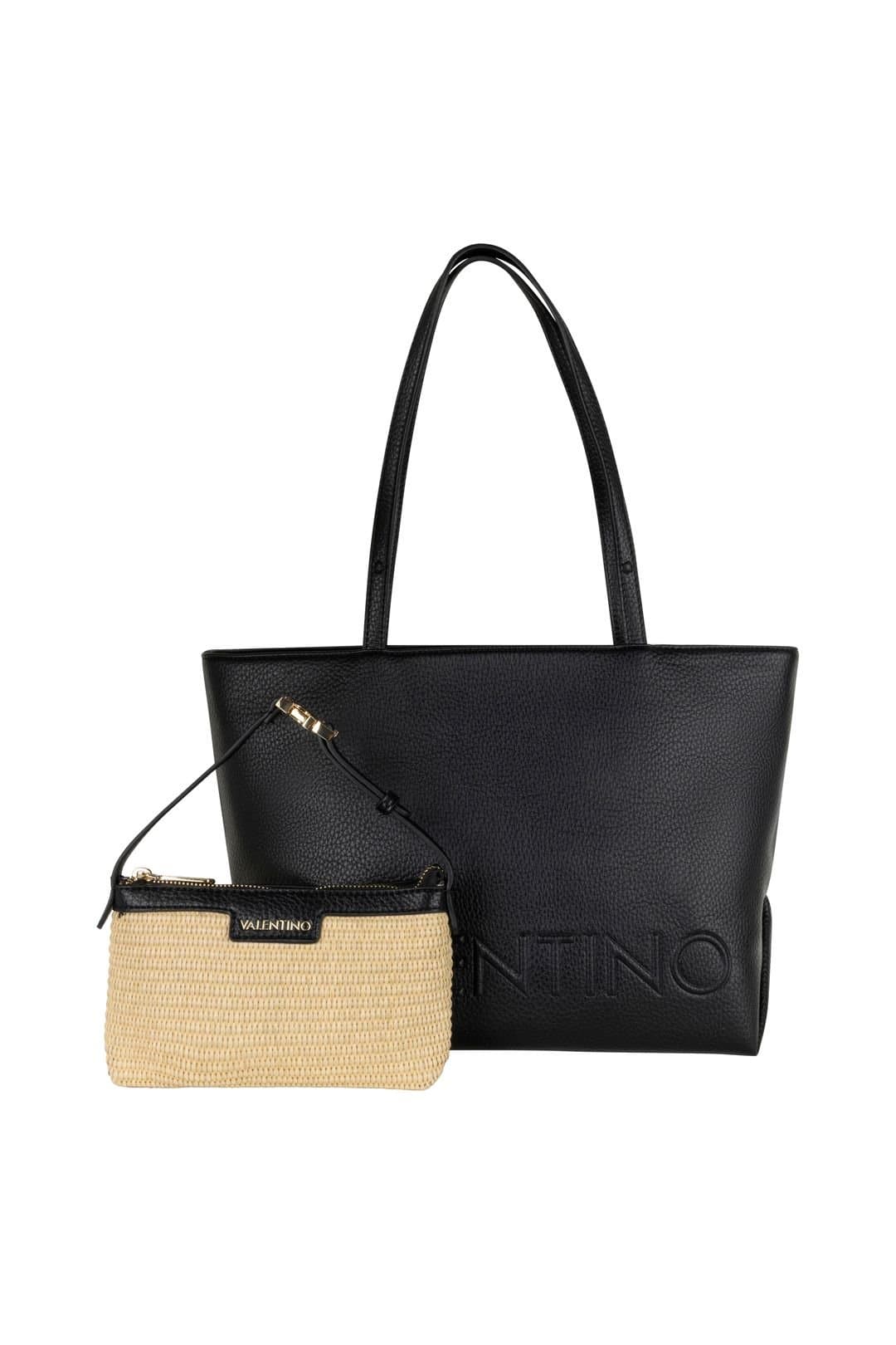 Valentino Valentino Women's Maiam 2 In 1 Tote With Raffia Detail Black