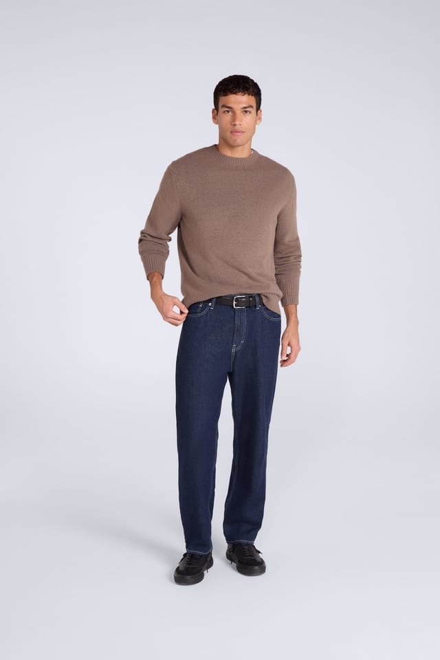 Animal Animal Men's Soft Comfortable Casual Stretchy Crew Neck Warm Cosy Pullover Jumper in Tan - 2