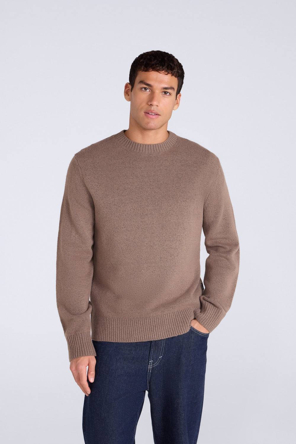 Animal Animal Men's Soft Comfortable Casual Stretchy Crew Neck Warm Cosy Pullover Jumper in Tan - 3