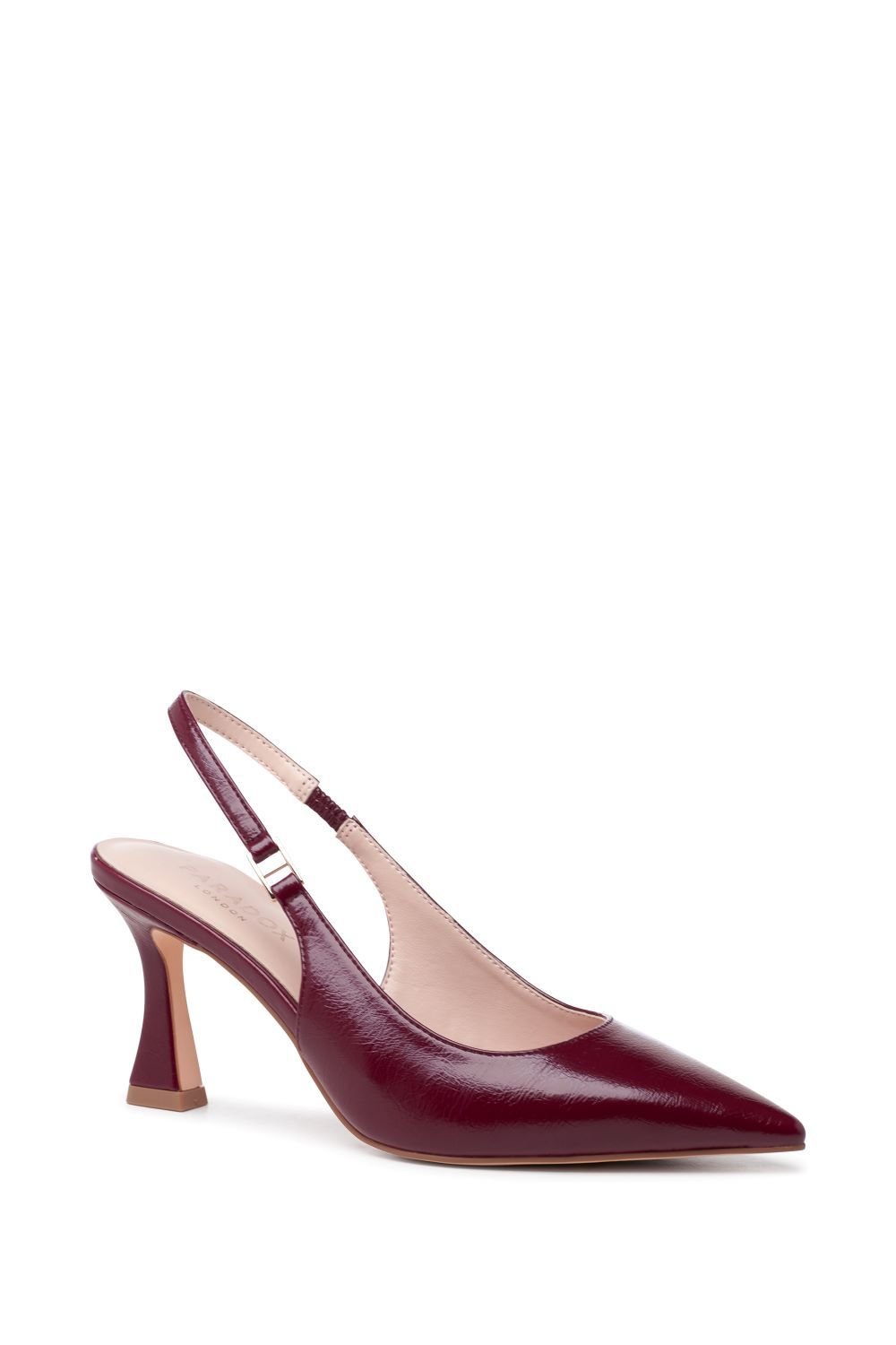 Paradox London Paradox London Women's 'Chantelle' High Heel Sling Back Court Shoes in Burgundy - 2