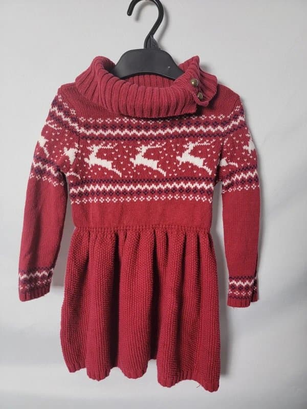 Tahari Vintage Tahari baby 24mnth christmas jumper dress (kcj-24m-red-33)