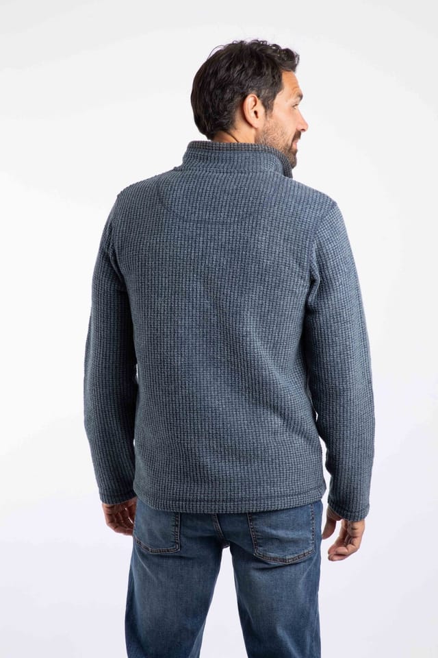 Weird Fish Weird Fish Men's Newark 1/4 Zip Grid Fleece in Navy - 3