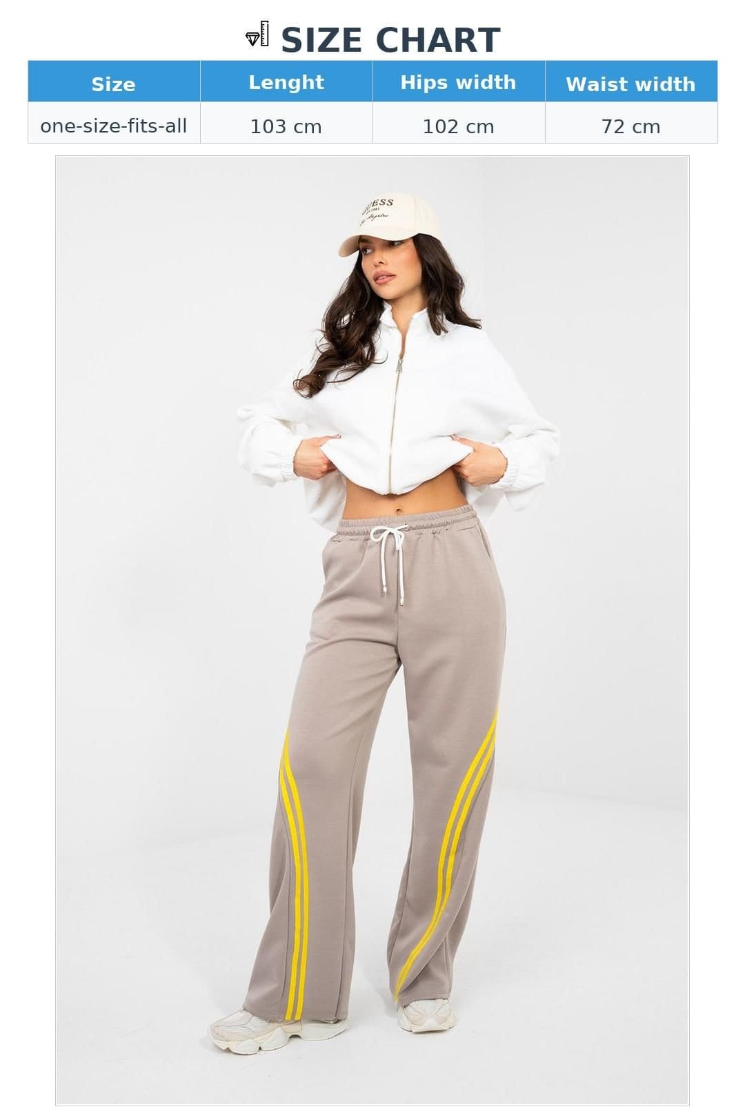 Love Lace Love Lace Women's Diagonal Stripe High Waist Sweatpants in Taupe - 4