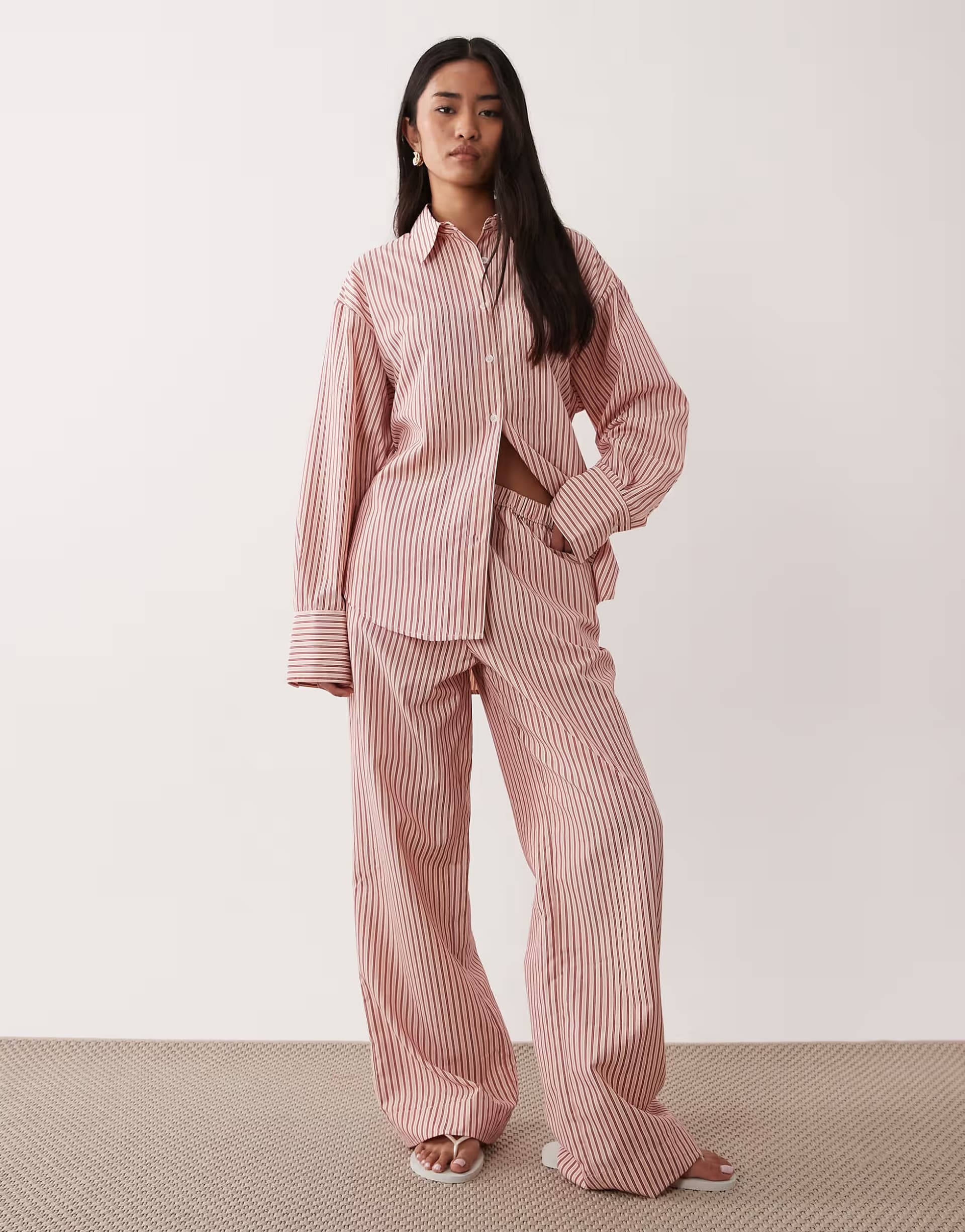 ASOS NIA Khonny co-ord wide leg trouser in red stripe