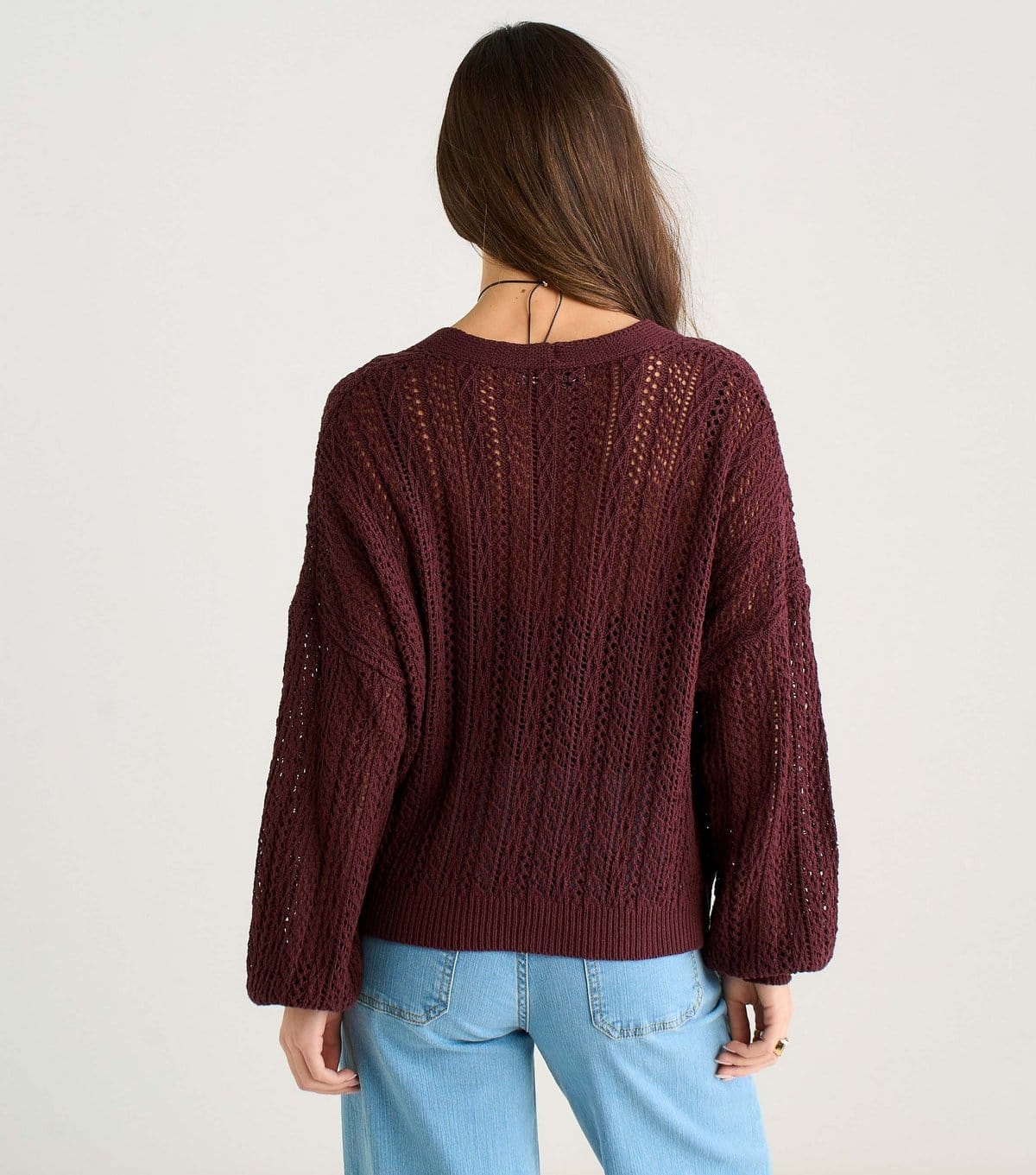 Gini London Women's Brown Crochet Long Sleeves Cardigan Gini London New Look - 4