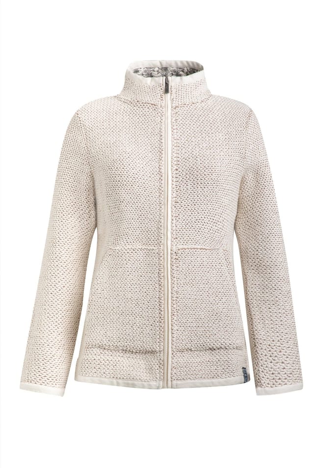 Weird Fish Weird Fish Women's Sontee Full Zip Macaroni Sweatshirt in Ecru - 2