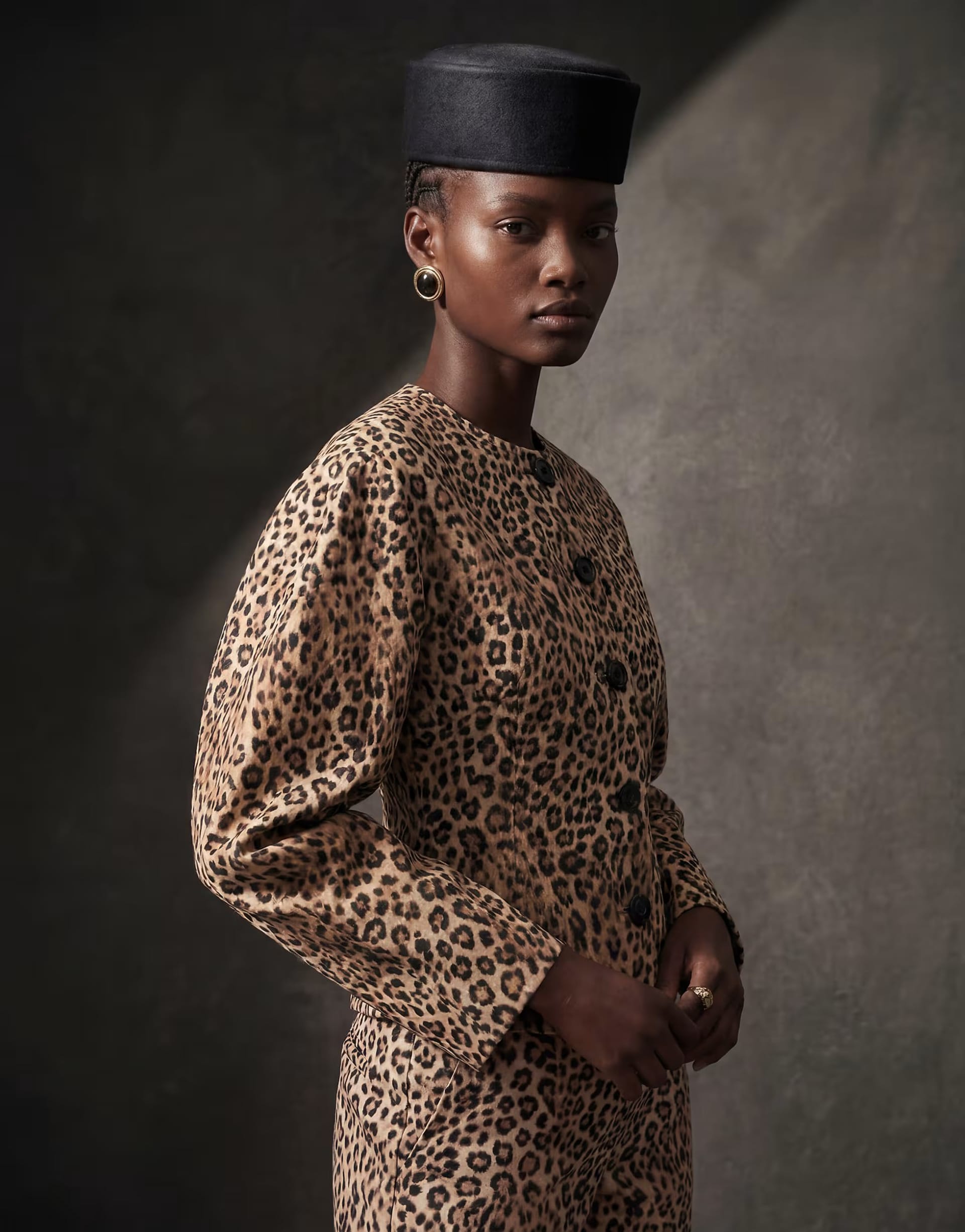 ASOS Leopard Print Cropped Kickflare Trousers