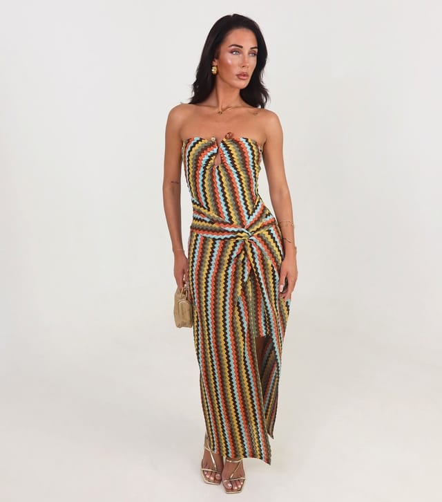 AX Paris Women's Multicoloured Bandeau Crochet Maxi Dress AX Paris New Look - 2