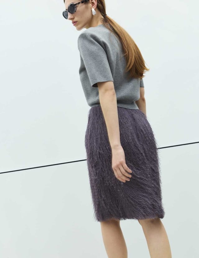 Marks & Spencer M&S Tassel Midi Pencil Skirt Smoke - 3