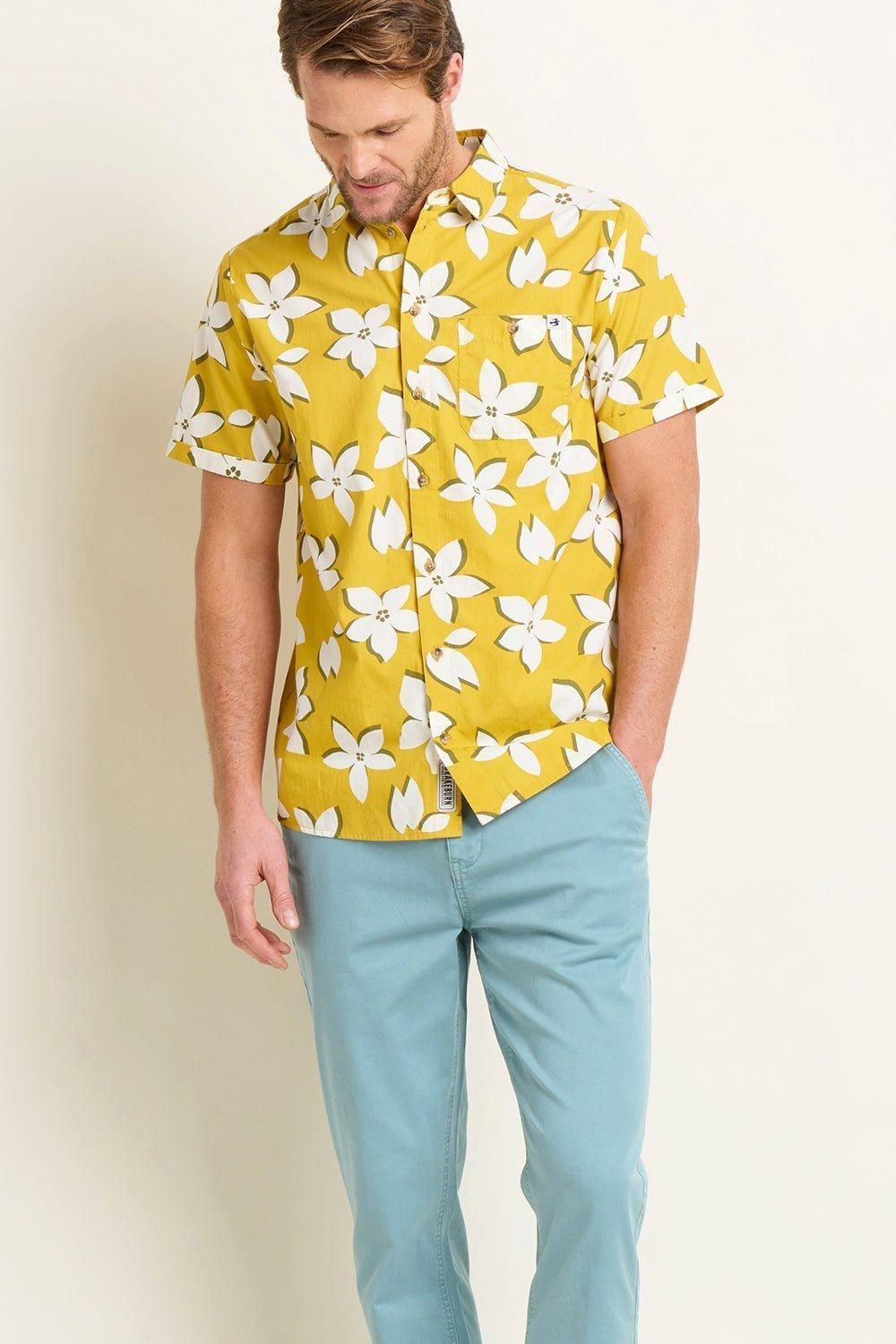 Brakeburn Brakeburn Men's Yellow Flower Shirt - 3