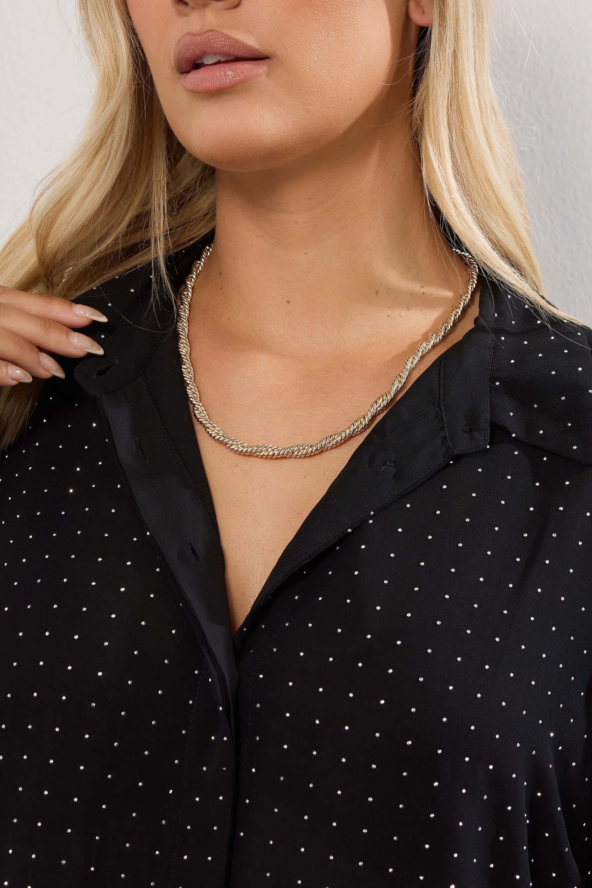 Yours Gold Tone Twisted Rope Chain Necklace