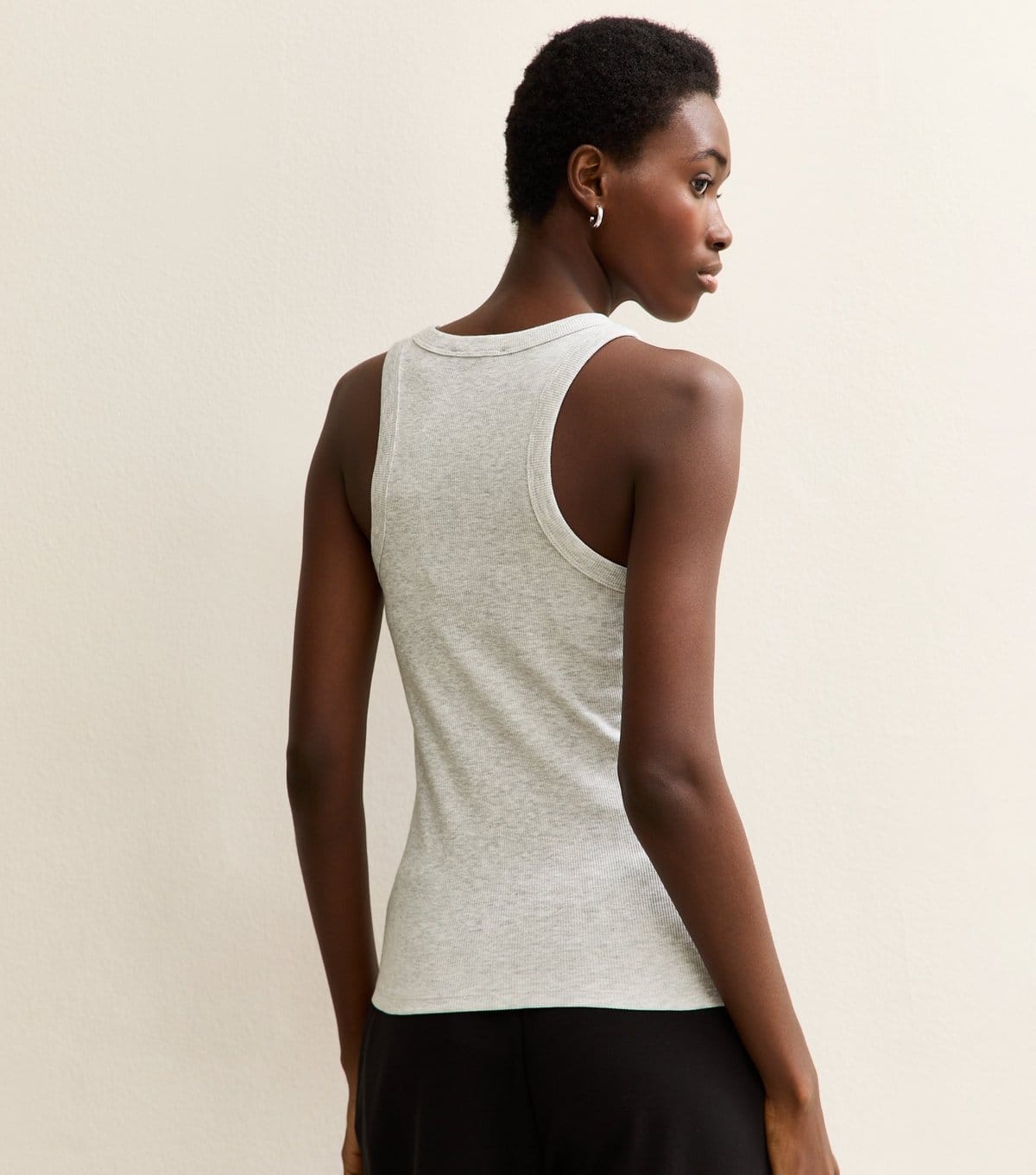 New Look Women's Tall Light Grey Ribbed Racerback Vest New Look - 4