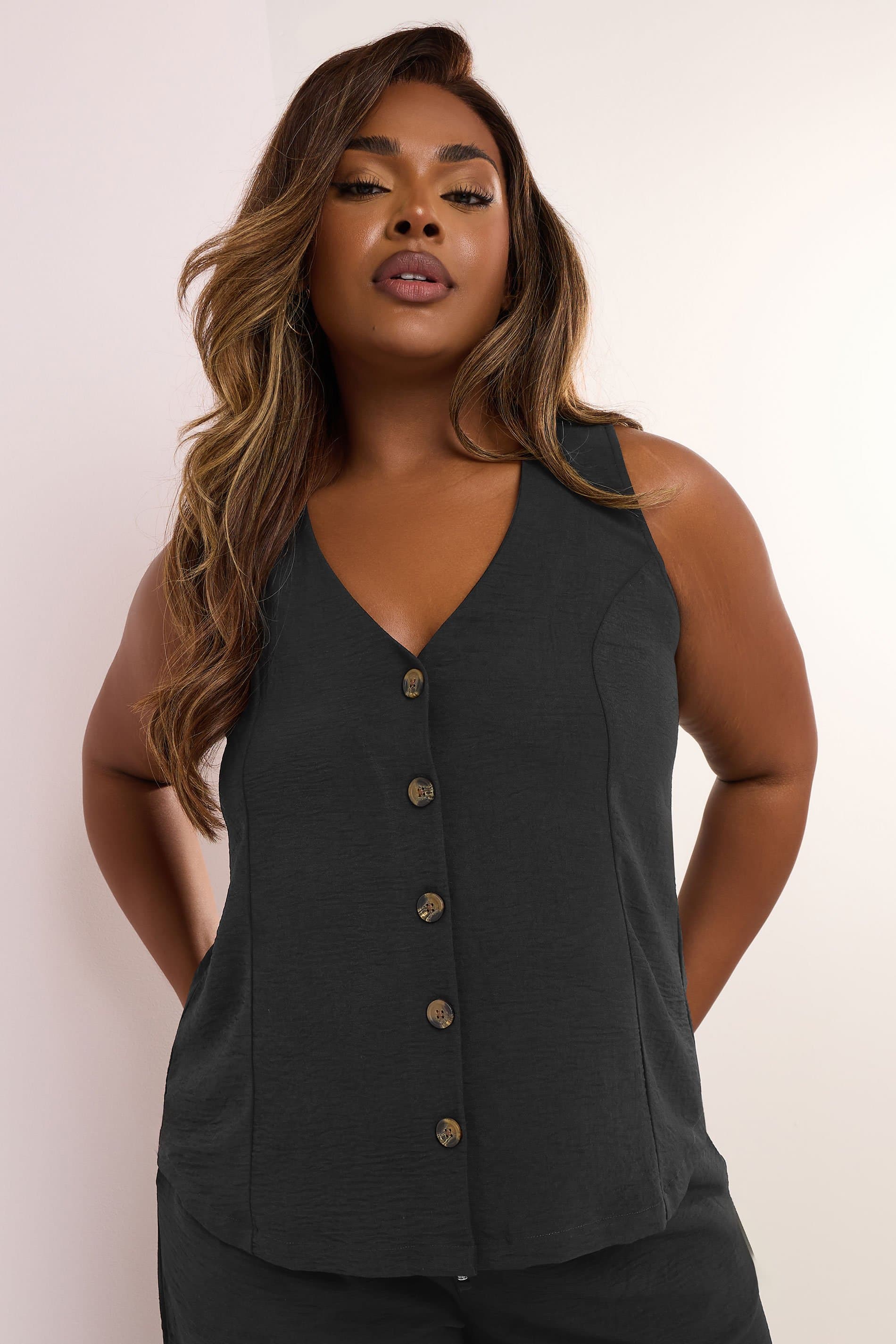 Yours Plus Size Khaki Green Waistcoat
