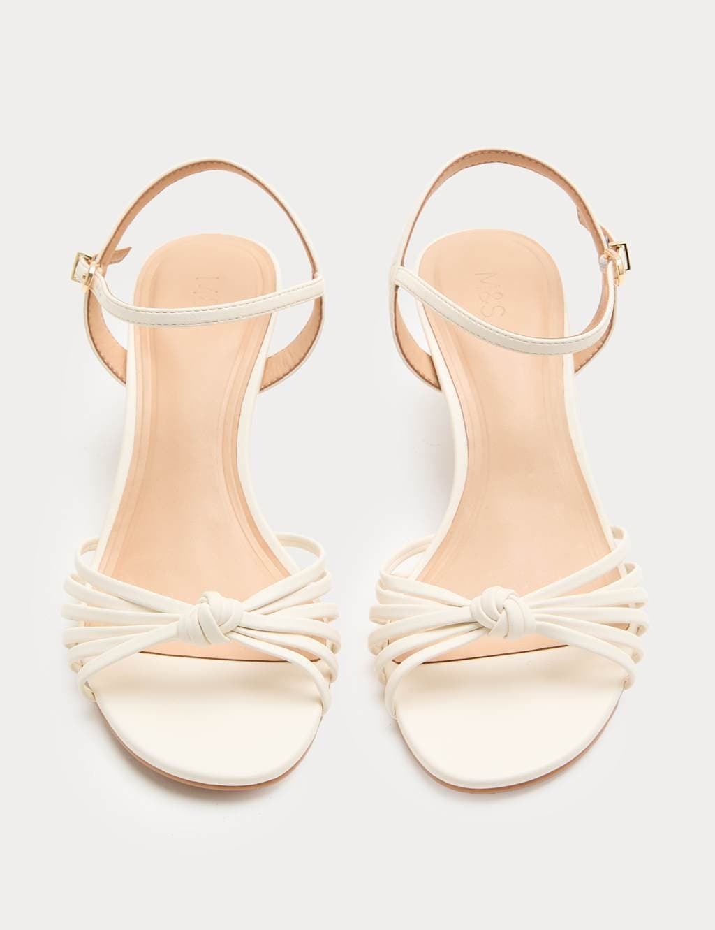 Marks & Spencer M&S Cream Strappy Stiletto Heel Sandals