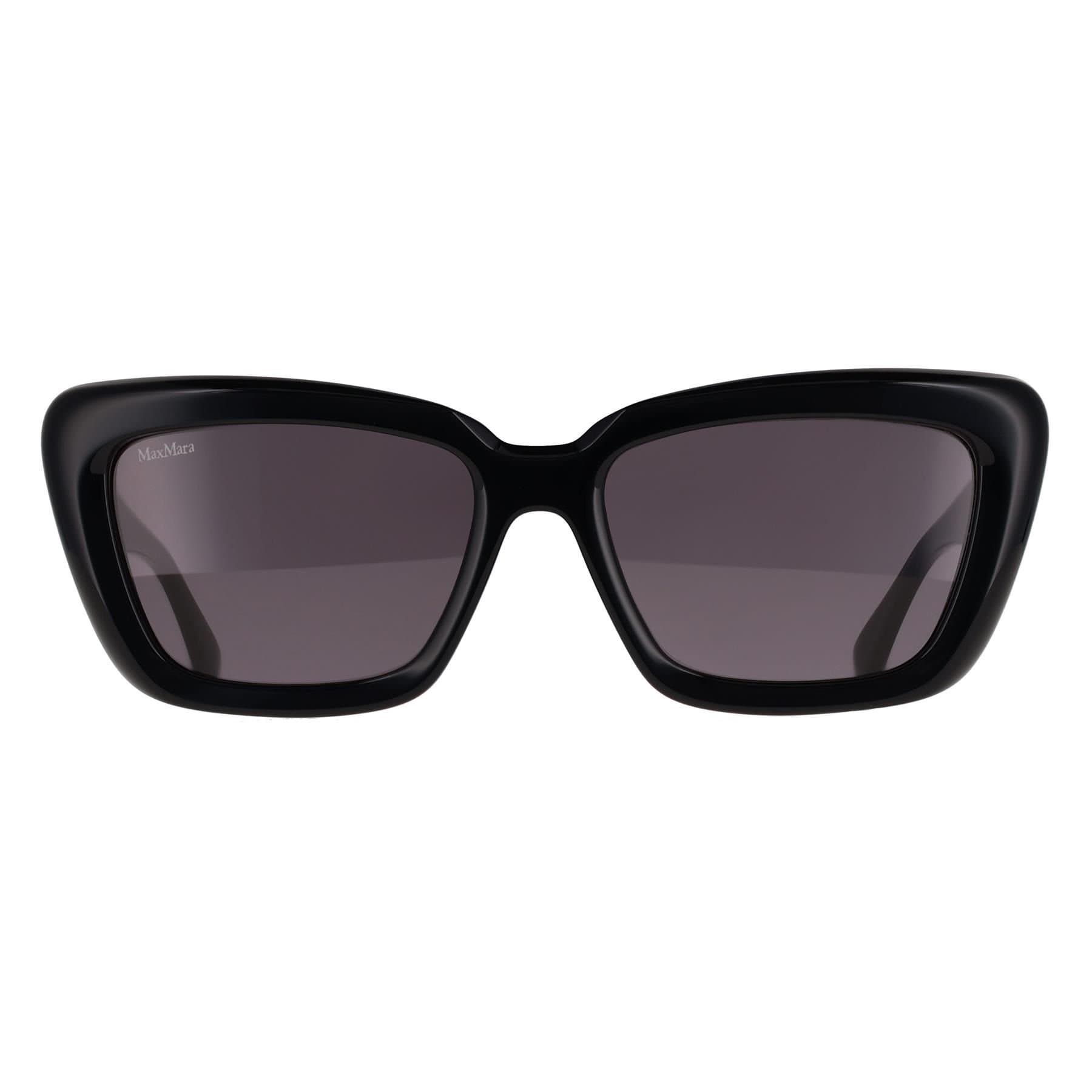 Max Mara Max Mara Women's Cat Eye Shiny Black Smoke Grey MM0171 Elizabeth