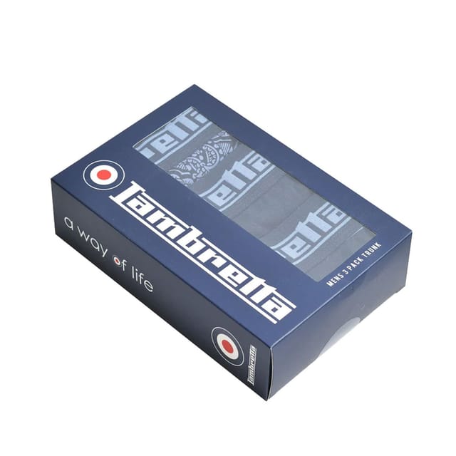 Lambretta Lambretta Men's Paisley Boxer Shorts (Pack of 3) in Dark Grey - 3