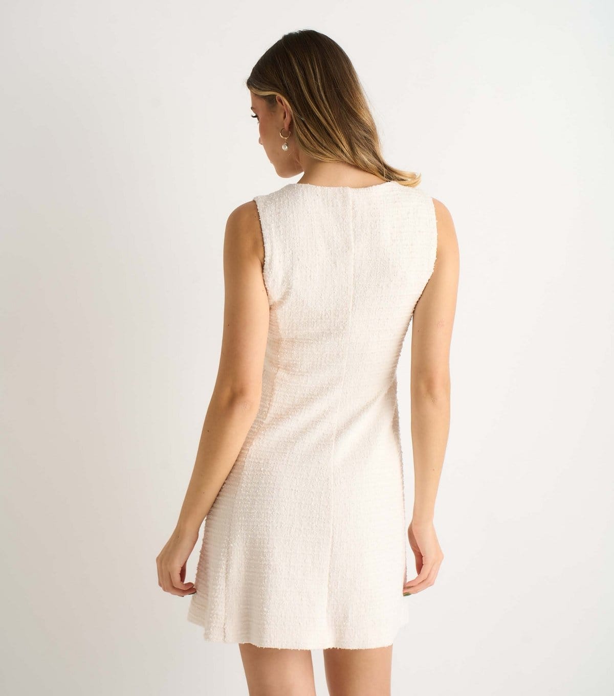 Gini London Women's Cream Boucle Button Up Mini Dress Gini London New Look - 4