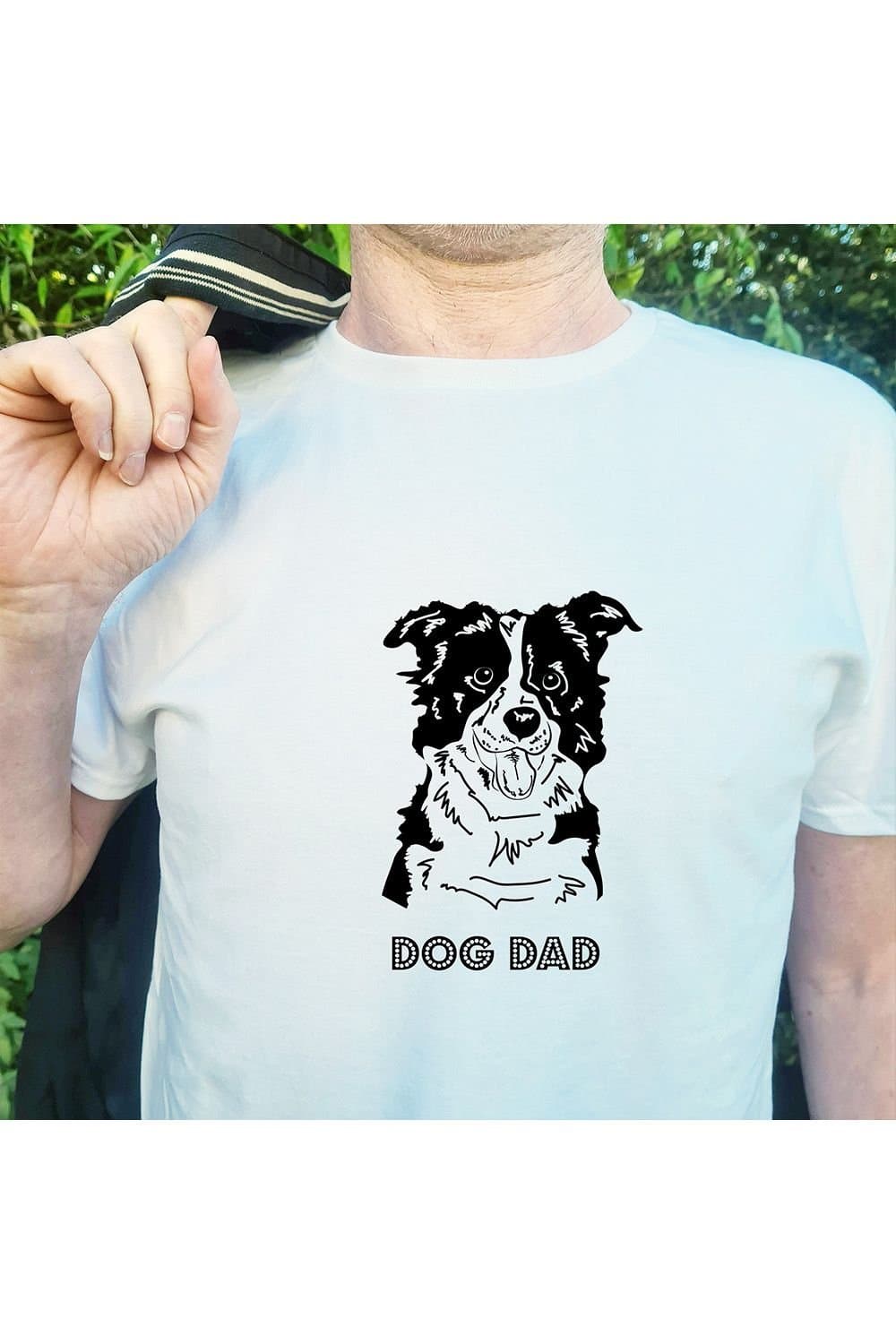Afewhometruths Afewhometruths Men's Border Collie Dog Dad T-Shirt in White