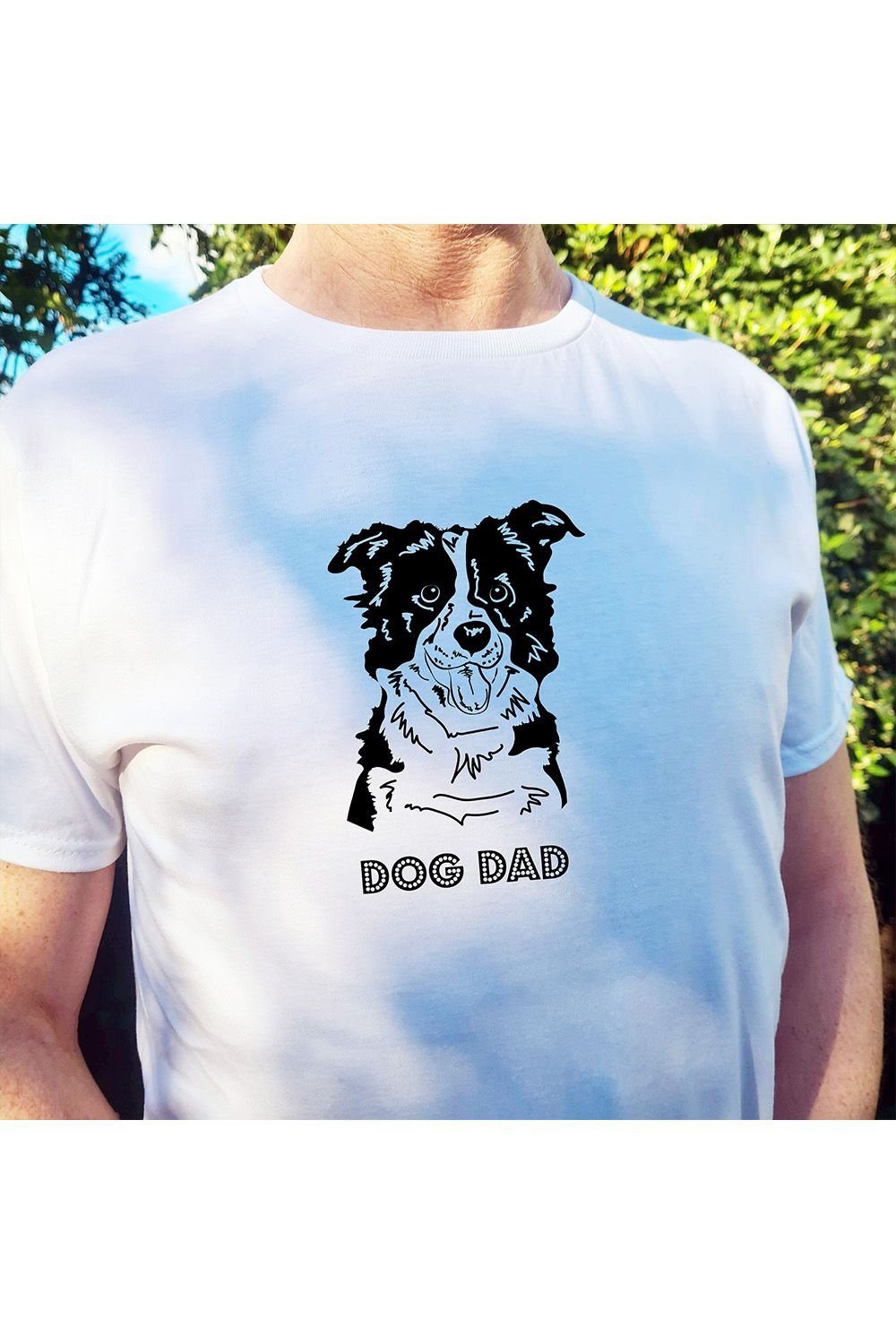 Afewhometruths Afewhometruths Men's Border Collie Dog Dad T-Shirt in White - 2