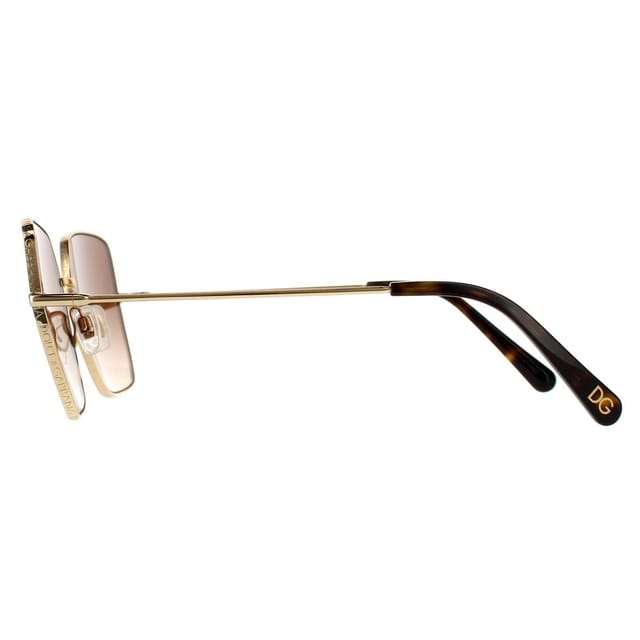 Dolce & Gabbana Dolce & Gabbana Women's Square Gold Dark Brown Gradient DG2242 Sunglasses - 3