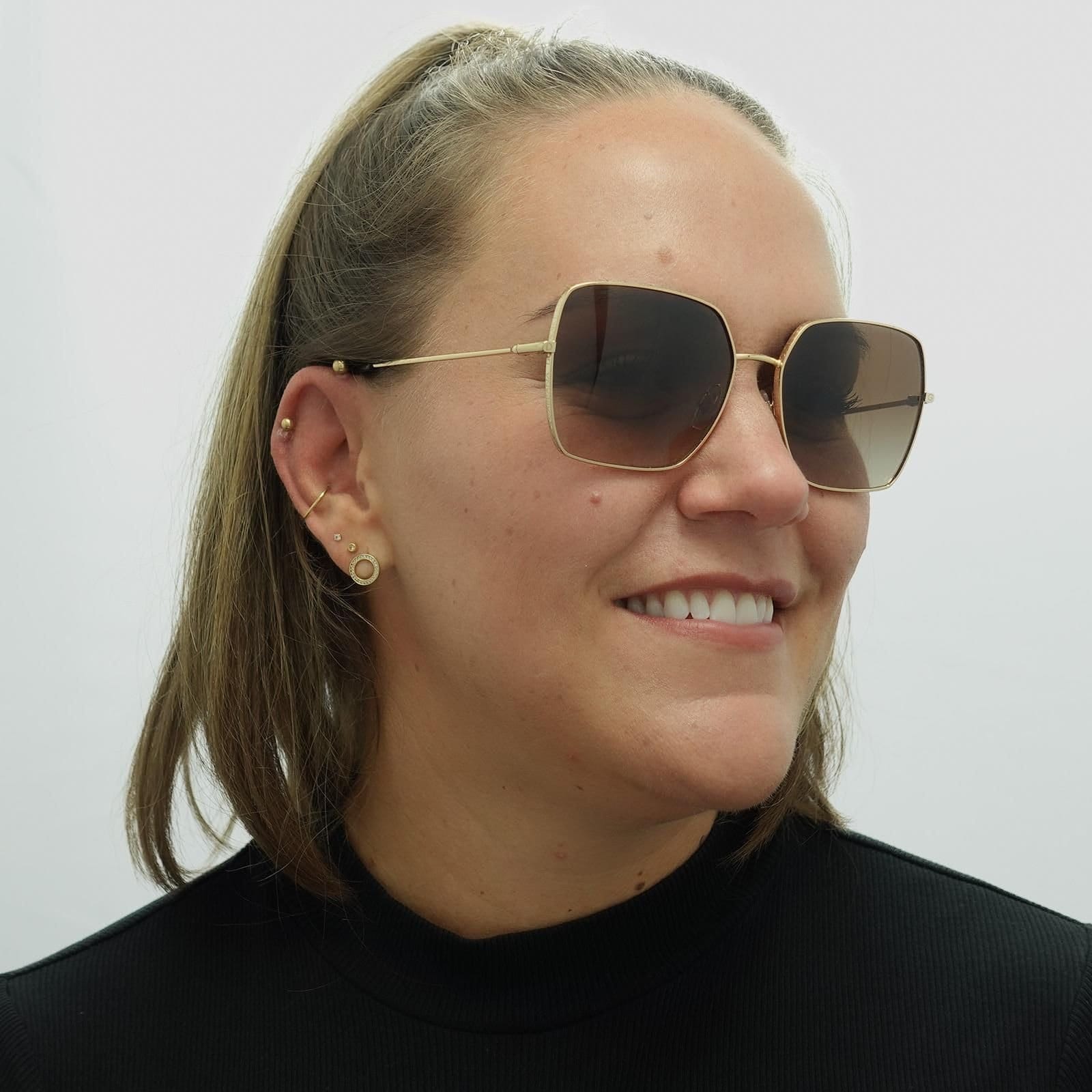 Dolce & Gabbana Dolce & Gabbana Women's Square Gold Dark Brown Gradient DG2242 Sunglasses - 4