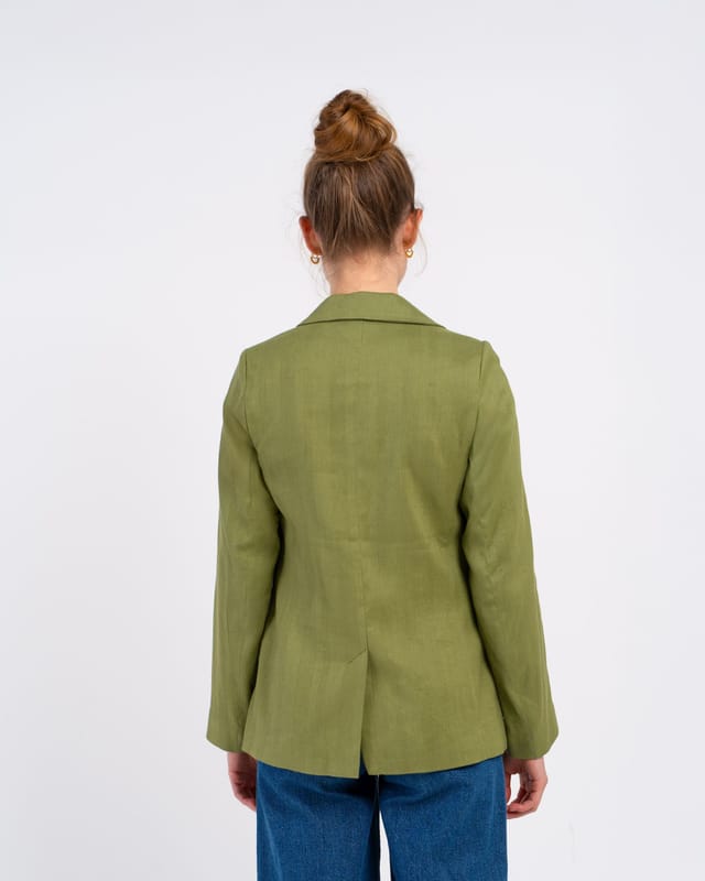 Kettlewell Kettlewell Women's Iona Linen Blazer in Olive - 2