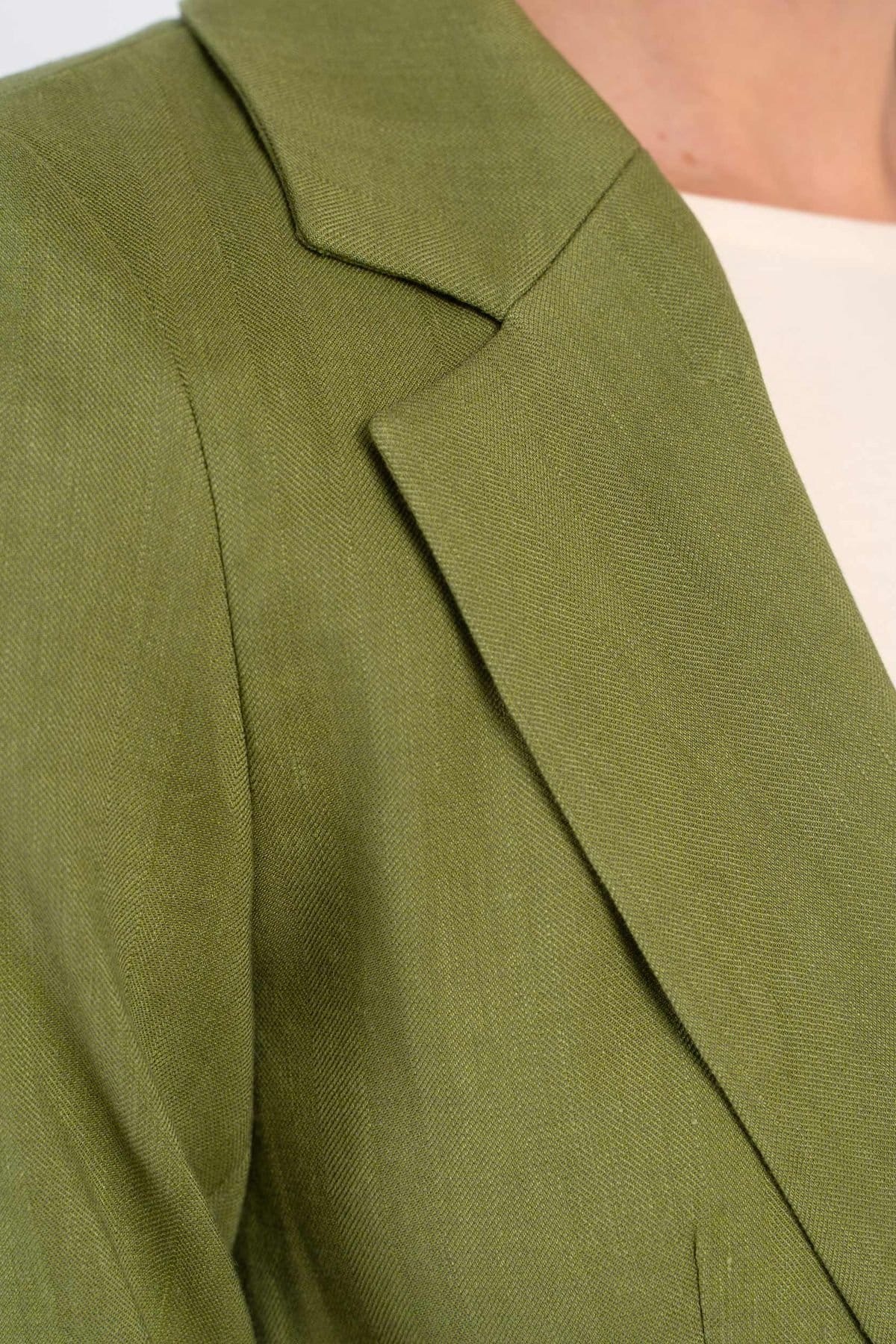 Kettlewell Kettlewell Women's Iona Linen Blazer in Olive - 4