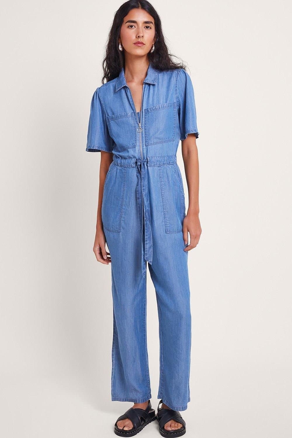 Monsoon Monsoon Women's Tara Denim Jumpsuit in Blue